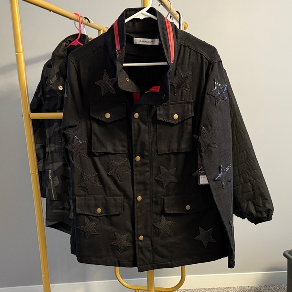 ❤️🖤NWT PARKA NYC Black Star women’s jackets - Picture 1 of 8